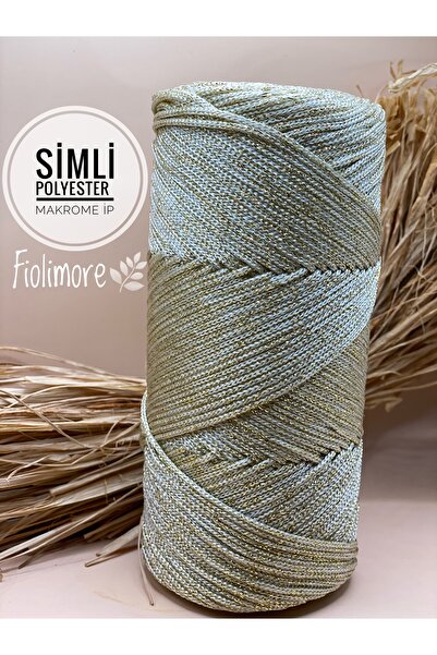 Fiolimore Premium Simli Polyester Makrome İp 2 mm (200 Gram-230 M) Supla Çanta Örgü İpi 1.Kalite