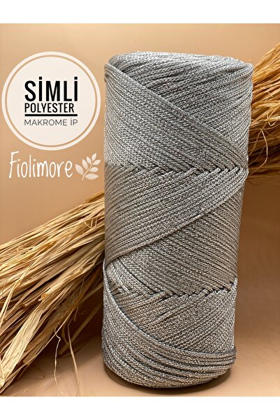 Fiolimore Premium Simli Polyester Makrome İp 2 mm (200 Gram-230 M) Supla Çanta Örgü İpi 1.Kalite