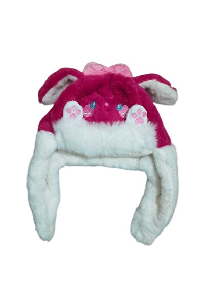 Aware Time 1-3 Year Old Girl's Plush Figured Winter Beanie That Can Be Tied Around the Neck