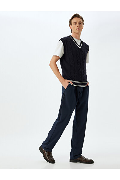 Koton Navy Blue Men's Adult Vest 5Wam70139Ht