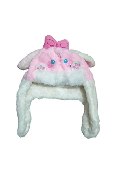 Aware Time 1-3 Year Old Girl's Plush Figured Winter Beanie That Can Be Tied Around the Neck