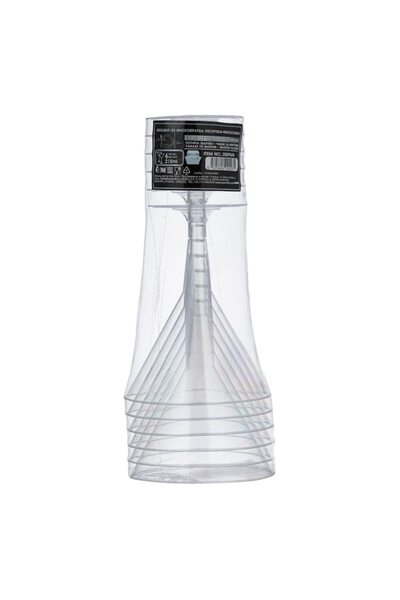OEM Set 6 reusable martini glasses, footed design, plastic, transparent, 215ml