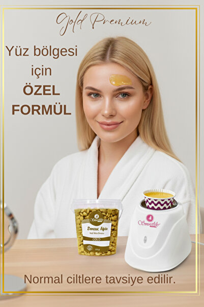 Smoothly Soyulabilen Gold Yüz Ağdası, Kaş Ağdası Boncuk SİR Ağda Seti 225 g. Boncuk Ağda - Sir ağda makinası