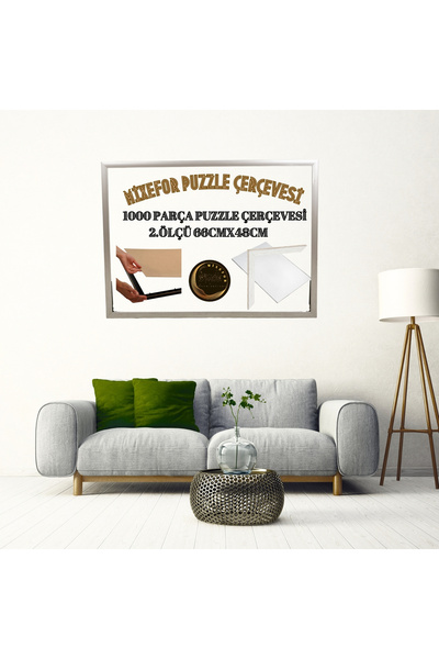 mixefor 1000-Piece Puzzle Frame Color Silver Size 66cm X 48cm