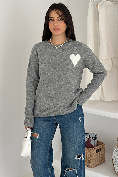 Noa Noa Γυναικείο πλεκτό πουλόβερ με χοντρό καρδιάστριγγα – oversized & μινιμαλιστικό ρομαντικό στυλ