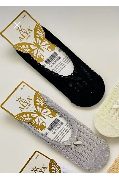 TChic Women's Lace Mesh Cotton Ballerina Socks