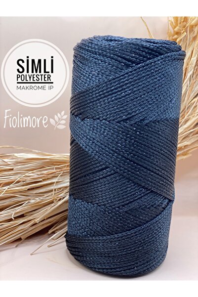 Fiolimore خيط مكرامية من البوليستر اللامع الفاخر 2 مم (200 جرام-230 متر) خيط ...