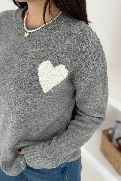 Noa Noa Γυναικείο πλεκτό πουλόβερ με χοντρό καρδιάστριγγα – oversized & μινιμαλιστικό ρομαντικό στυλ