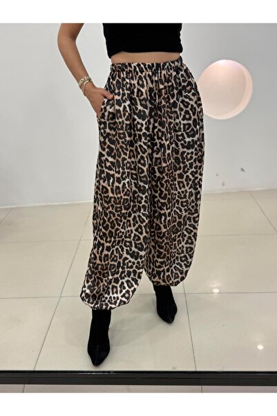 Şulenin Butiği LEOPAR SATEN ŞALVAR PANTOLON