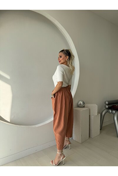 FEHUBLOOM Women's Salmon Wide Pocket Shalwar Trousers