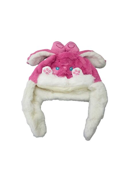 Aware Time 1-3 Year Old Girl's Plush Figured Winter Beanie That Can Be Tied Around the Neck