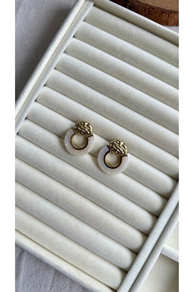 Rüya White Pearlescent Vintage Earrings