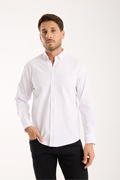 jack carisma Oversize Lycra Gofre Textured Shirt