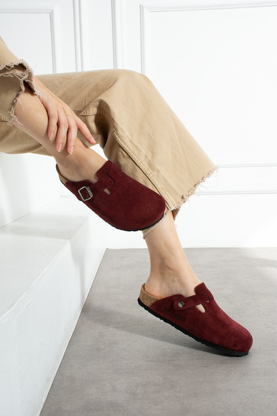 Uniqueqoop Oslo Genuine Leather Cork Sole Orthopedic Unisex Slippers