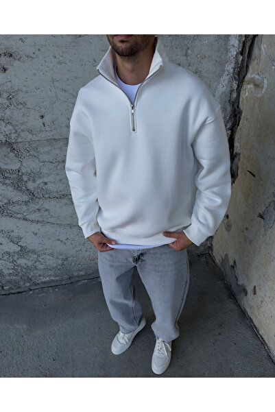 DİFRANSEL Φούτερ με μισό φερμουάρ από βαμβακερό στρώμα