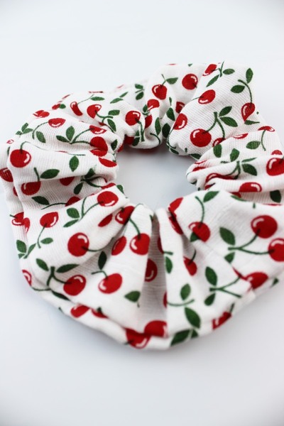İLKYAZ Children's Cotton Rubber Buckle with Cherry Pattern - Red