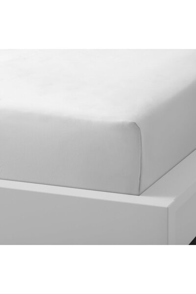 IKEA BJÖRKAL Fitted sheet, white, 180 x 200 cm