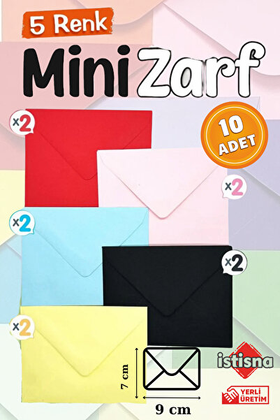 İstisna 10 Adet 7x9 Cm 5 Renk Mini Hediye Doğum Günü Dilekleri Düğün Para Dav...