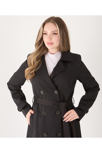 şuranur Buttoned Women's Trench Coat