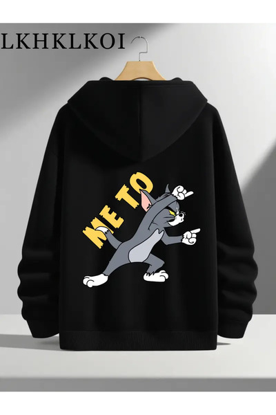 darkopia Dear Tom and Jerry Fans Only You Back Printed Design Hooded Sweatshirt 2-Piece Set