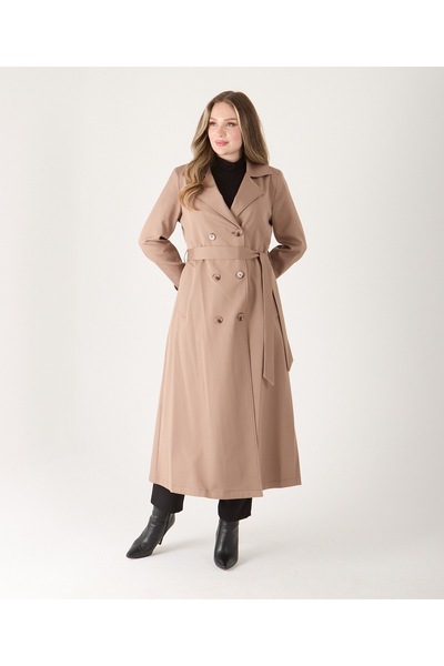 şuranur Buttoned Women's Trench Coat
