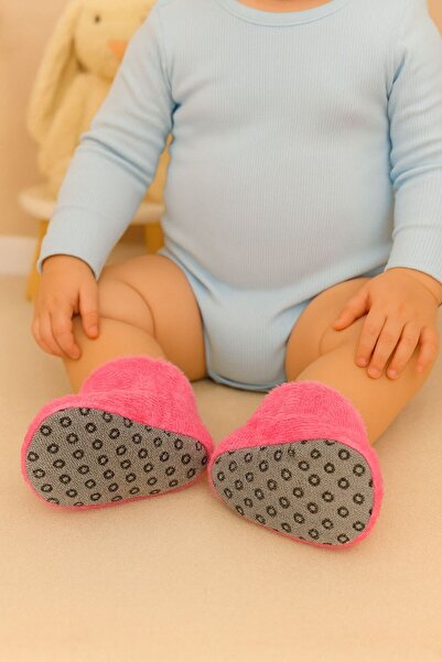 Pico Baby Bebek & Çocuk Kaydırmaz Tabanlı Ev Botu / Panduf / Kışlık Peluş Bot / Tavşan Desenli