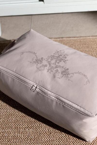 Madame Coco Flower Pattern Printed Bag - Gray - 52X28X21 cm - Gray