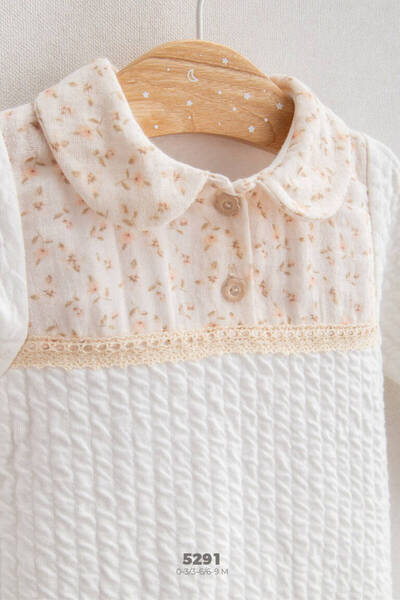 Momercy Baby Girl Pure Love Jumpsuit Cream-Cream - 1-3 Months