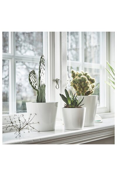 IKEA SOJABÖNA Plant pot, white, 12 cm