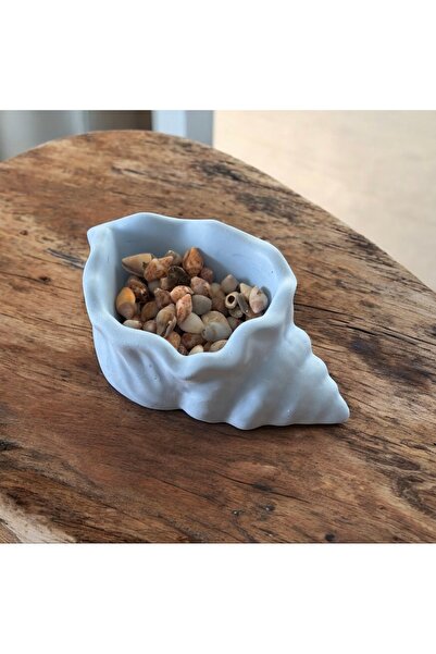 Düşler Bebe mavi özel tasarım deniz kabuğu dekoratif mumluk/takılık/sunumluk