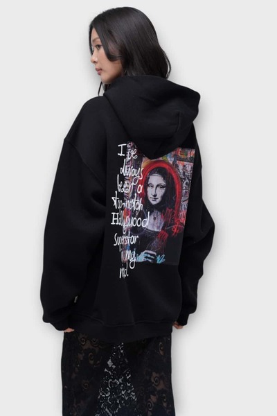 Saw Top Notch Oversize Hoodie - 100% Cotton - Black