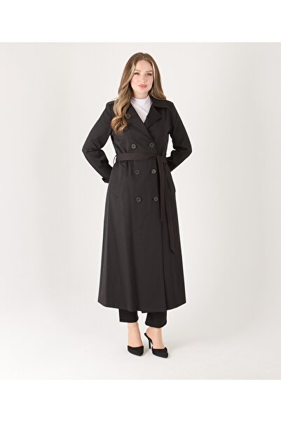 şuranur Buttoned Women's Trench Coat