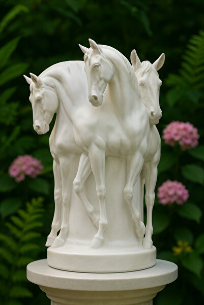 Ruud Home Beyaz At Heykeli – Ev Dekorasyon Heykelleri