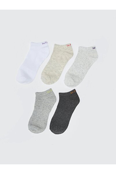 LC Waikiki Lcw Dream White Women's Plain Booties Socks 5-Pack