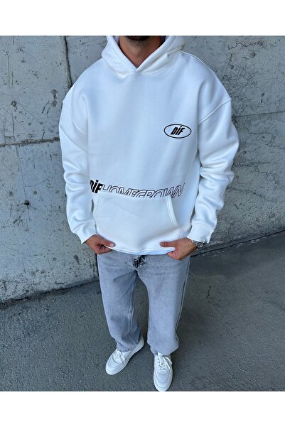 DİFRANSEL Cotton Oversized Printed Sweatshirt