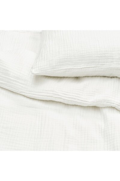 IKEA SCHERSMIN Duvet cover and 2 pillowcases, white, 240 x 220/50 x 80 cm