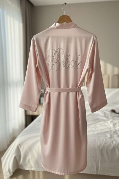 Dantelux Robă de mireasă din satin - pudră - mărimea M