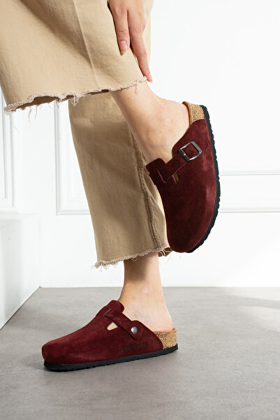 Uniqueqoop Oslo Genuine Leather Cork Sole Orthopedic Unisex Slippers