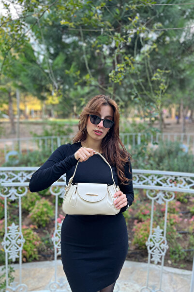 torime Vegan Leather Side Snap Fastener Long Strap Women's Shoulder & Arm Bag