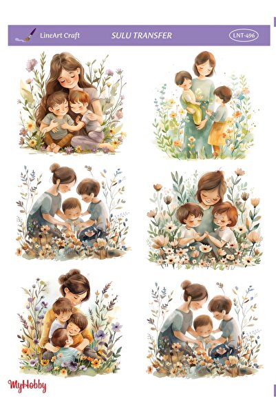 LİNEART Sulu Transfer No:LNT496-25x35cm