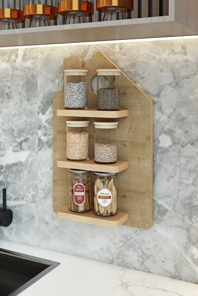 Jest Dekor Konsept Rafido Ahşap Dekoratif Duvar Rafı 51x33 cm