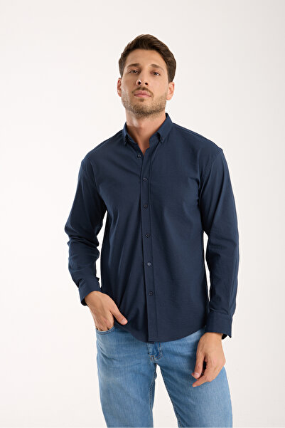 jack carisma Laci̇ Oversize Lycra Gofre Textured Shirt