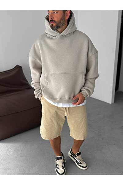 BYBASICMAN Gray Basic Hooded Sweatshirt Jj-163