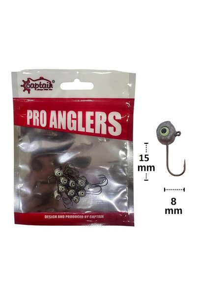 CAPTAIN 6420 2gr LRF Jig Head Zoka Glow Eye 10 Adet
