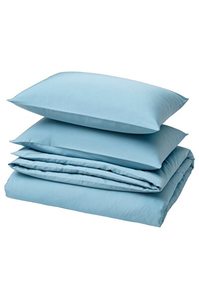 IKEA BJÖRKAL Duvet cover and 2 pillowcases, blue, 240 x 220/50 x 80 cm