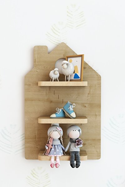 Jest Dekor Konsept Rafido Ahşap Dekoratif Duvar Rafı 51x33 cm