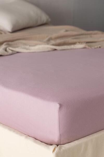 Madame Coco New Season Belle Single Elastic Bamboo Sheet - Light Plum - A.Mürdüm