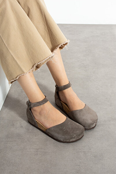 Uniqueqoop Zurich Genuine Leather Cork Sole Orthopedic Women's Ballerinas