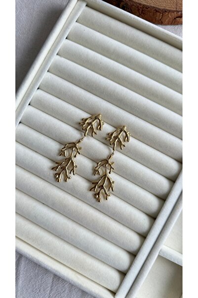 Rüya Steel Olive Branch Earrings
