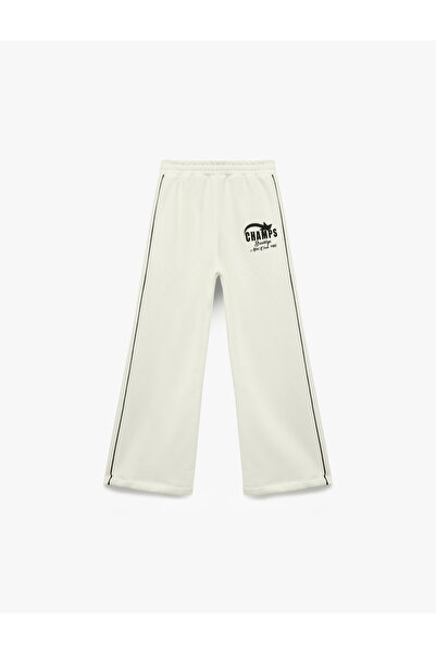 Koton Wide Leg Ecru Girls' Sweatpants 6Wkg40084Ak